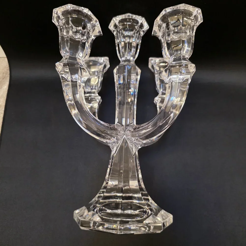Vtg TOWLE Lead Crystal Austria 5 Arm Candelabra Candle Holder 9.75” Tall